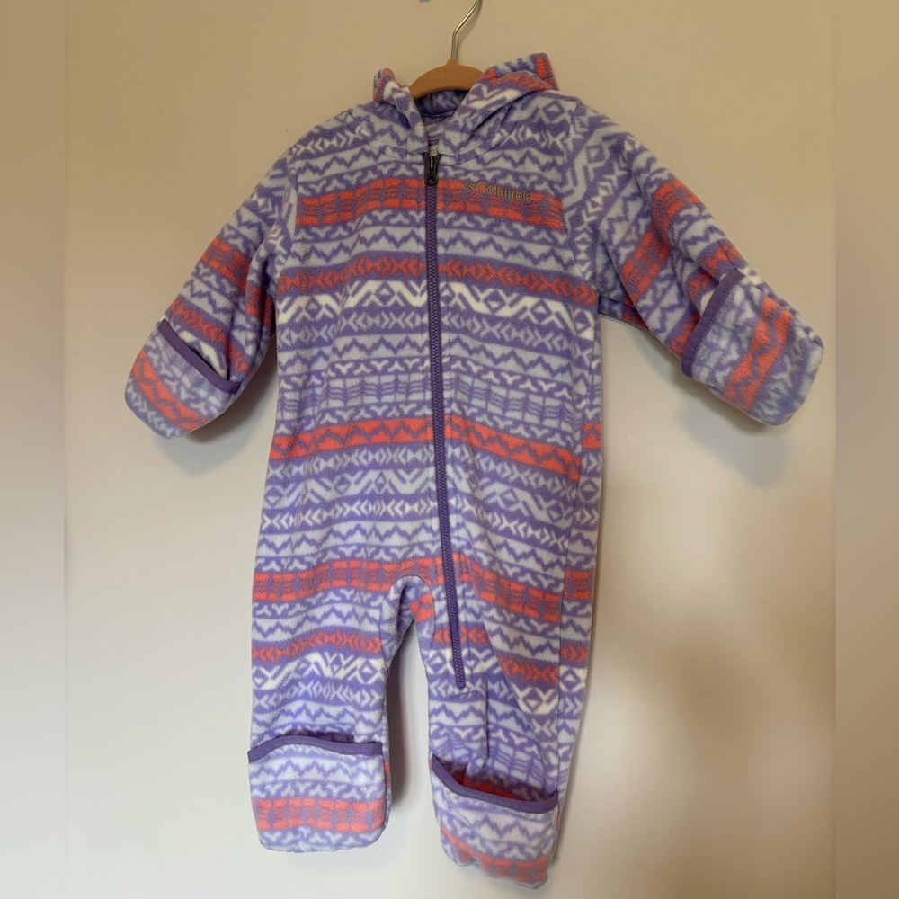 Columbia Kids One Piece Bunting in Purple and Orange